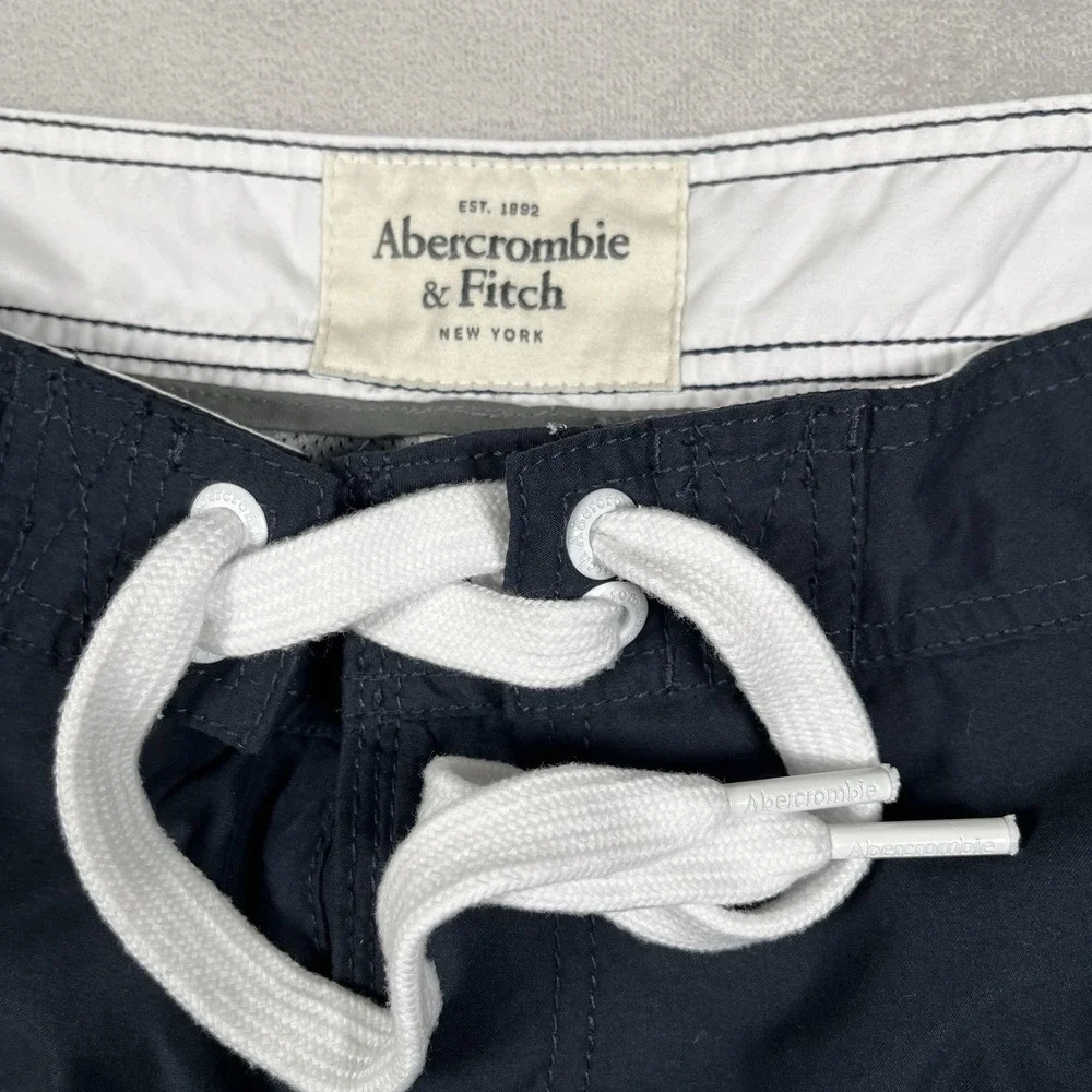 Vintage Abercrombie & Fitch‎ Men's XL Navy Mesh Lined Board Swim Shorts Trunks